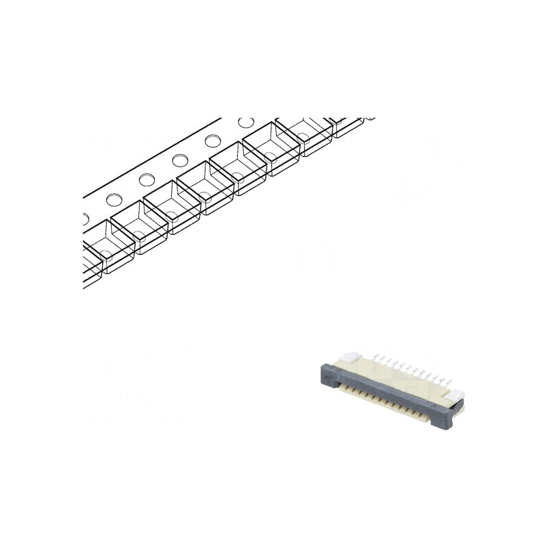 Conector FFC/FPC orizontale 12 PIN ZIF SMT cositorit 30mΩ pentru conectare electronică | Electronic-mag.ro | Componente Electron
