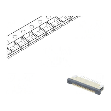 Conector FFC/FPC orizontale 12 PIN ZIF SMT cositorit 30mΩ pentru conectare electronică | Electronic-mag.ro | Componente Electron
