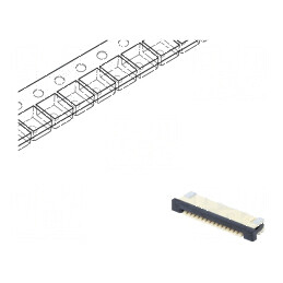 Conector FFC/FPC orizontal PIN 14 ZIF SMT cositorit 30mΩ pentru aplicatii electronice | Electronic-mag.ro | Componente Electroni