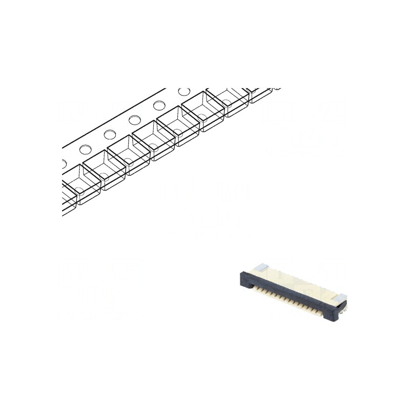Conector FFC/FPC orizontal PIN 14 ZIF SMT cositorit 30mΩ pentru aplicatii electronice | Electronic-mag.ro | Componente Electroni