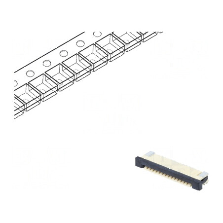 Conector FFC/FPC orizontal PIN 14 ZIF SMT cositorit 30mΩ pentru aplicatii electronice | Electronic-mag.ro | Componente Electroni