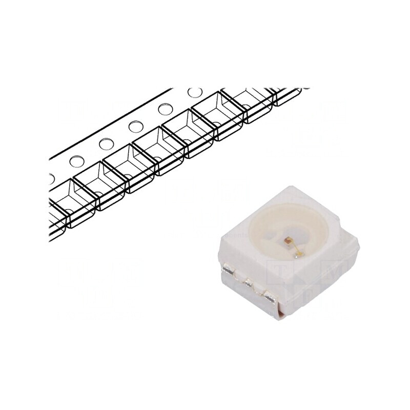 LED SMD 3528 PLCC2 roșie 4,5÷15mcd 3,5x2,8x1,9mm 120° 20mA pentru iluminat decorativ | Electronic-mag.ro | Componente Electronic