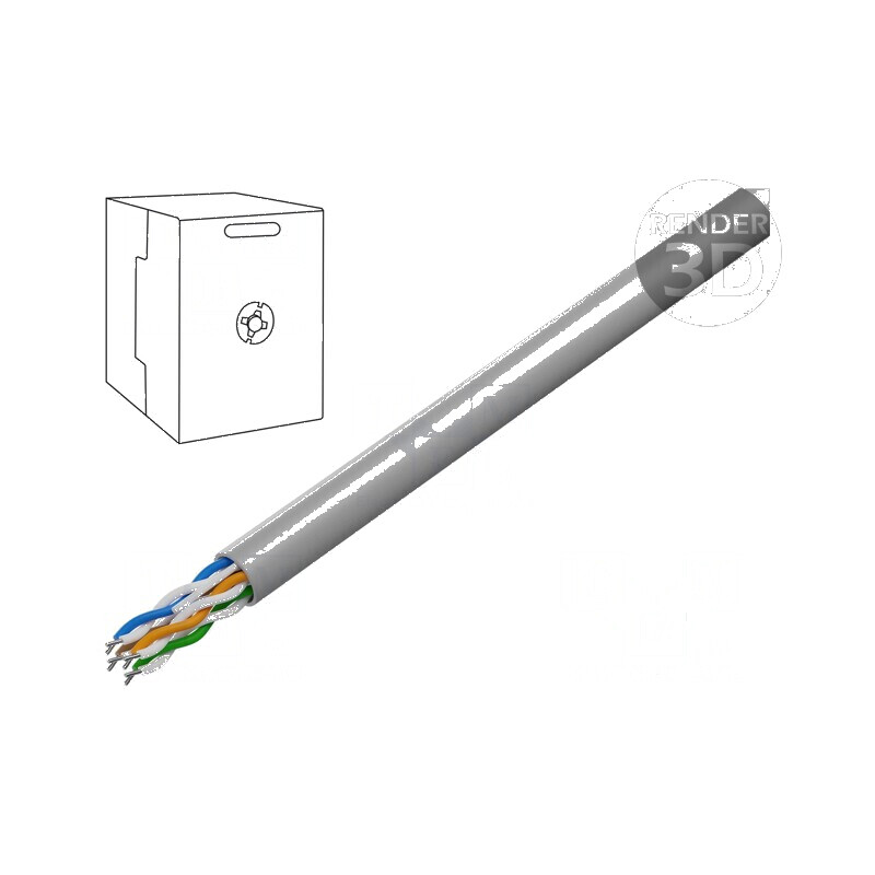 Cablu U/UTP 5e 4x2x24AWG CCA PVC gri 305m Ø5,4mm | Electronic-mag.ro | Componente Electronice