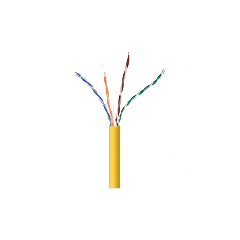 Cablu U/UTP 5e 4x2x24AWG CCA PVC galben 305m | Electronic-mag.ro | Componente Electronice