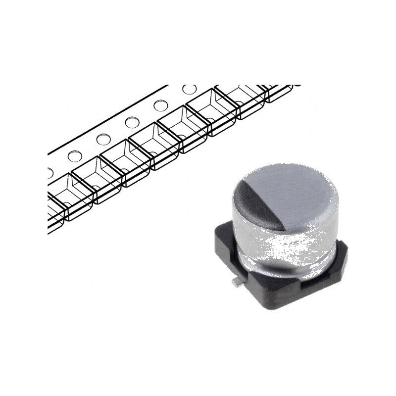 Condensator electrolitic SMD 47uF 100VDC Ø10x10mm ±20% 2000h - componentă electronică de calitate | Electronic-mag.ro | Componen Condensator electrolitic SMD 47uF 100VDC Ø10x10mm ±20% 2000h - componentă electronică de calitate | Electronic-mag.ro | Componen