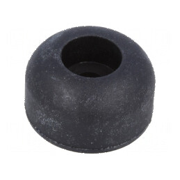 Picioruş negru din gumă H: 9,5mm, Dimensiune Ø17,5mm, Orificiu Ø4mm, Rezistență temperatură -40÷50°C | Electronic-mag.ro | Compo
