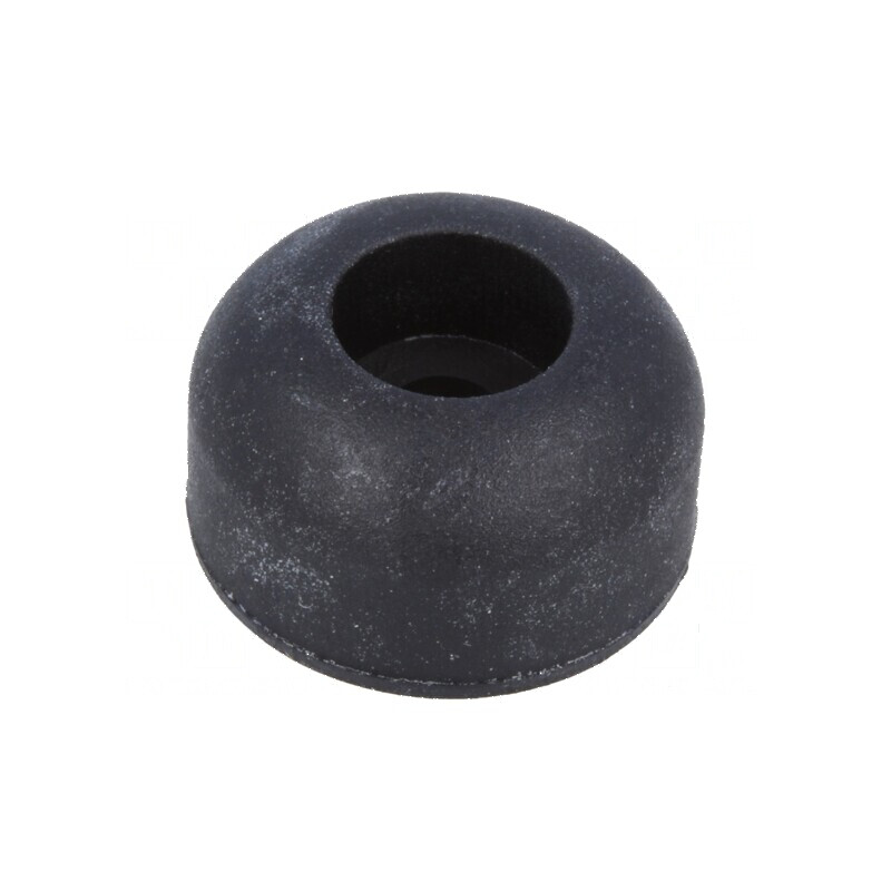 Picioruş negru din gumă H: 9,5mm, Dimensiune Ø17,5mm, Orificiu Ø4mm, Rezistență temperatură -40÷50°C | Electronic-mag.ro | Compo