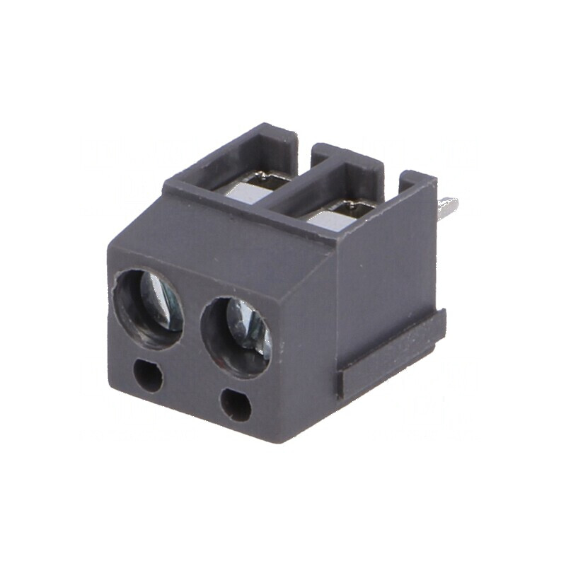Regletă de conexiuni pentru PCB 90° 5mm, 2 piste 2,5mm² | Electronic-mag.ro | Componente Electronice