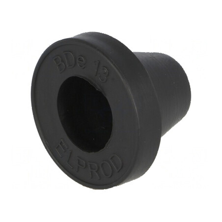 Manșon din gumă neagră Ø21mm pentru orificii, grosime panou max. 2mm, lungime 23mm | Electronic-mag.ro | Componente Electronice