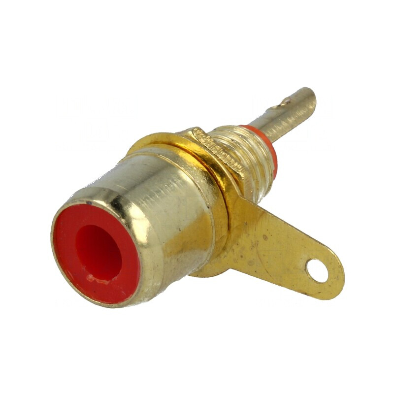 Conector RCA soclu mamă aurit pentru montare pe panou 6mm - accesorii audio | Electronic-mag.ro | Componente Electronice