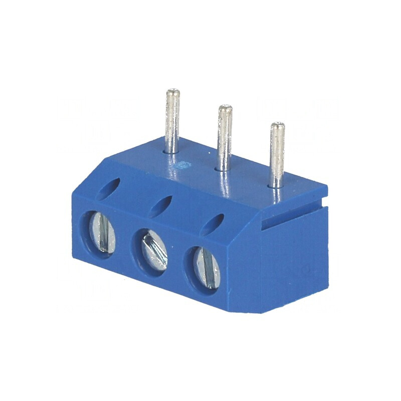 Regletă de conexiuni pentru PCB drept 5mm cu 3 piste pentru PCB | Electronic-mag.ro | Componente Electronice