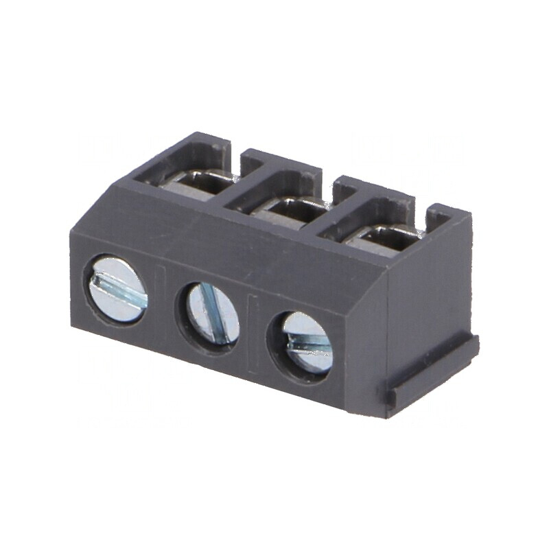 Regletă de conexiuni pentru PCB în unghi de 90° cu 3 piste de 1,5mm², 5mm | Electronic-mag.ro | Componente Electronice