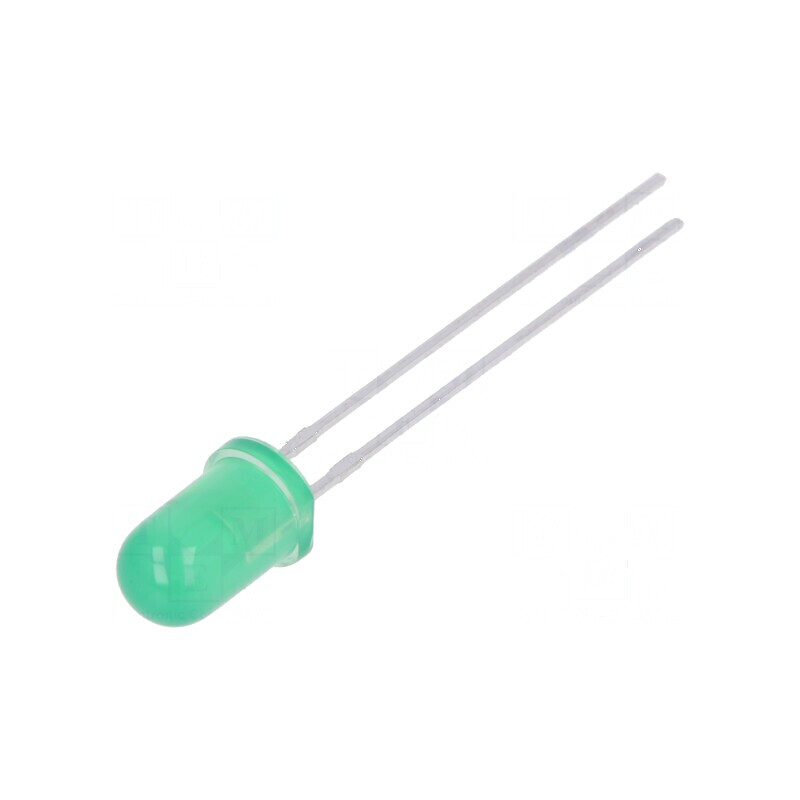 LED 5mm Verde 15-25mcd 30° Convex - Lumină Frontala, Nr. Term: 2 | Electronic-mag.ro | Componente Electronice