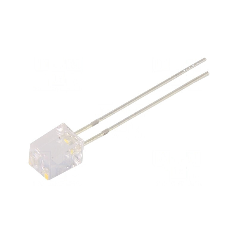 Lampa LED dreptunghiulară alb cald 5x5x7mm 750÷1120mcd 140° 10mA | Electronic-mag.ro | Componente Electronice