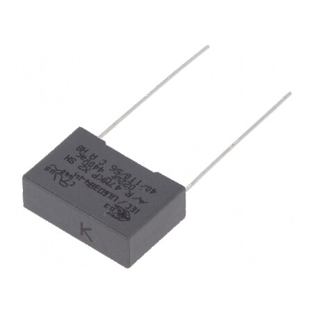 Condensator polipropilenă X2 22nF 18x6x12mm THT R47 | Electronic-mag.ro | Componente Electronice