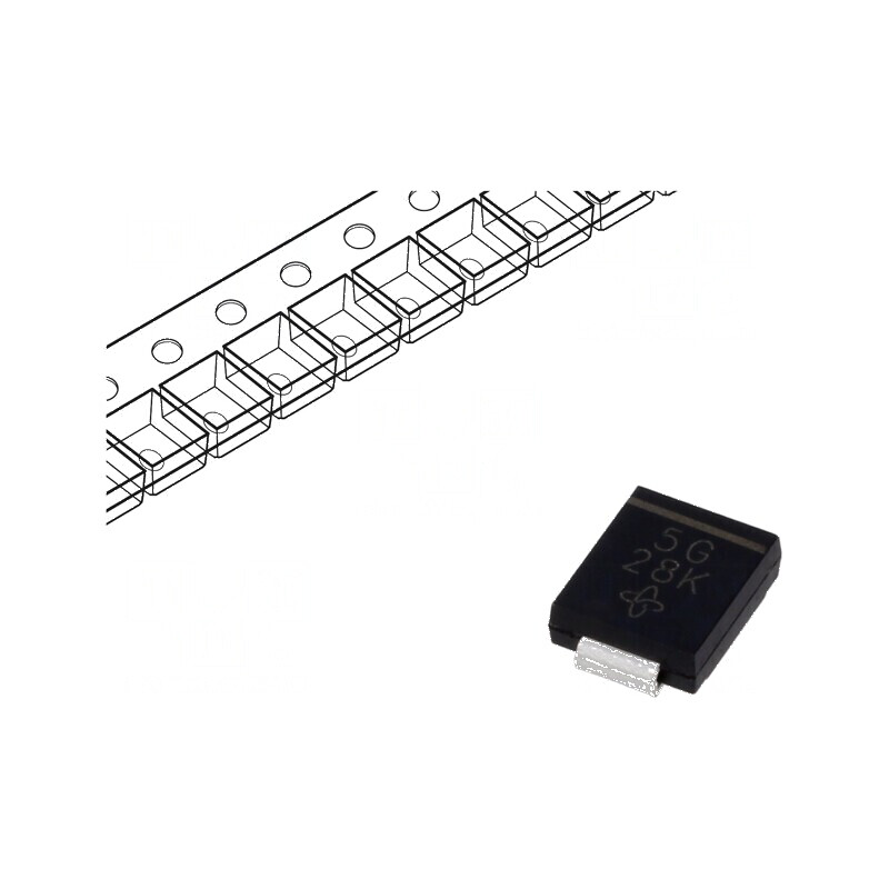 Diodă redresoare SMD 400V 5A 2,5us DO214AB SMC Ufmax 1,15V - componentă electronică | Electronic-mag.ro | Componente Electronice