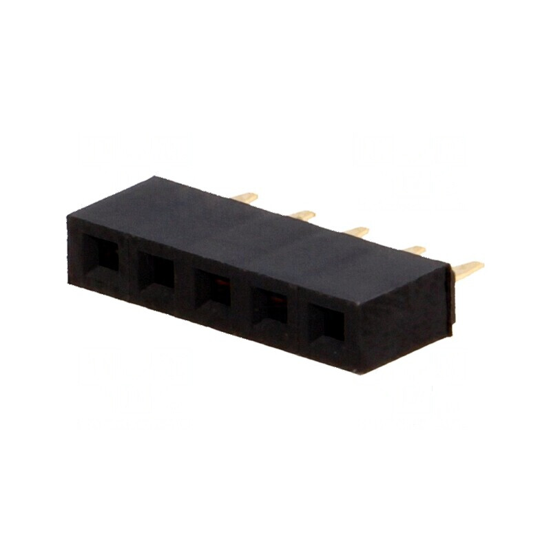 Conector şiruri pini soclu mamă PIN 5 drept 2,54mm THT 1x5 | Electronic-mag.ro | Componente Electronice