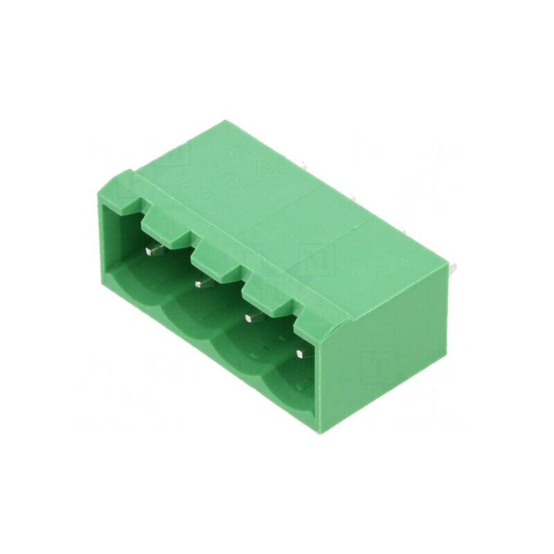 Regletă de conexiuni deconectabilă 5mm, 4 piste, soclu drept | Electronic-mag.ro | Componente Electronice