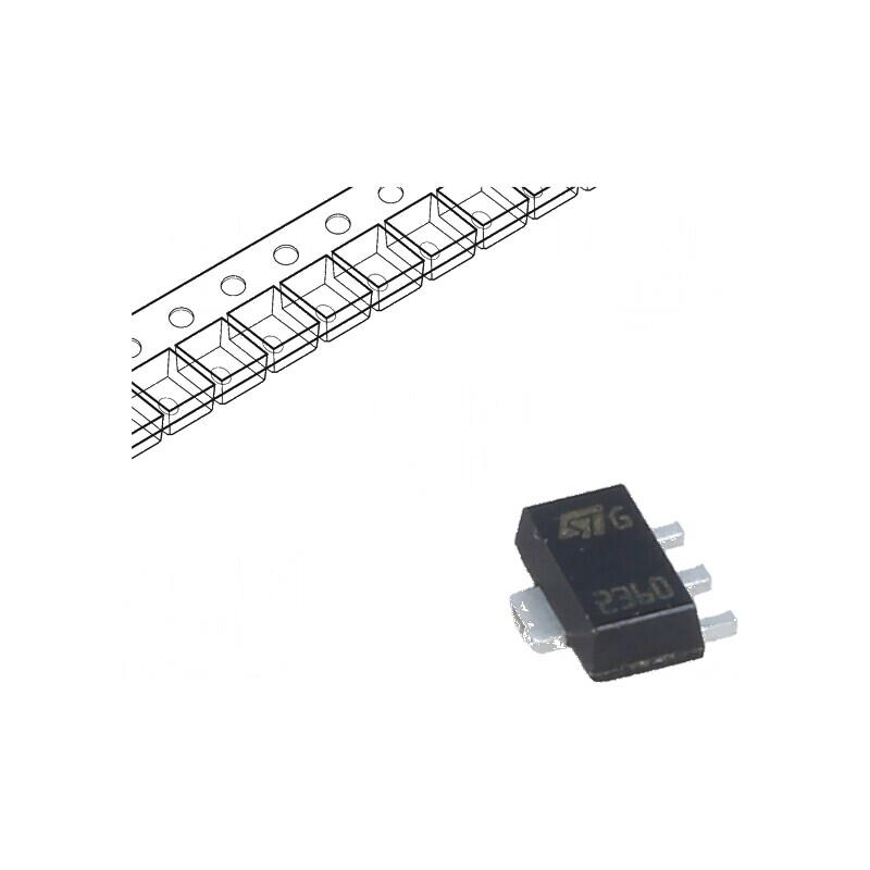 Tranzistor PNP bipolar 60V 3A 1,4W SOT89 pentru circuite electronice | Electronic-mag.ro | Componente Electronice