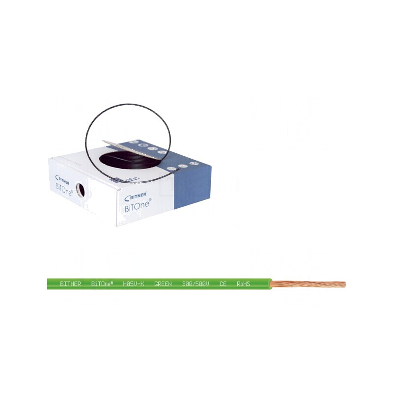 Cablu BiTOne H05V-K 1mm² PVC verde 300V 500V 100m | Electronic-mag.ro | Componente Electronice