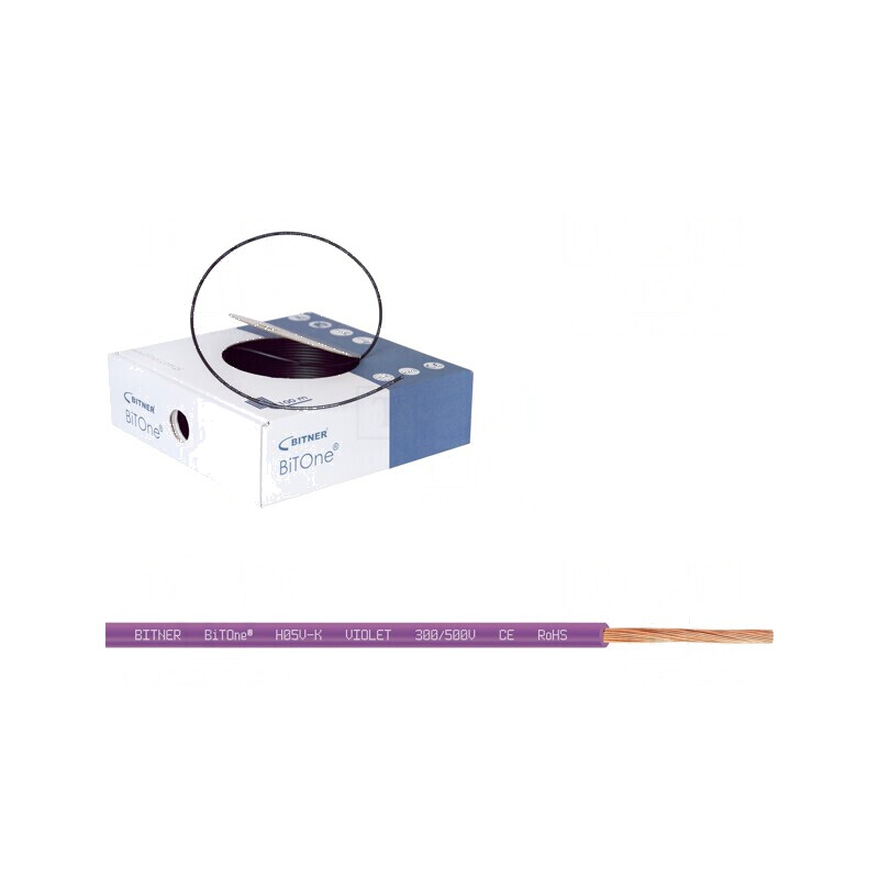 Cablu BiTOne H05V-K litat cu 1mm2 PVC violet 300V/500V, 100m | Electronic-mag.ro | Componente Electronice