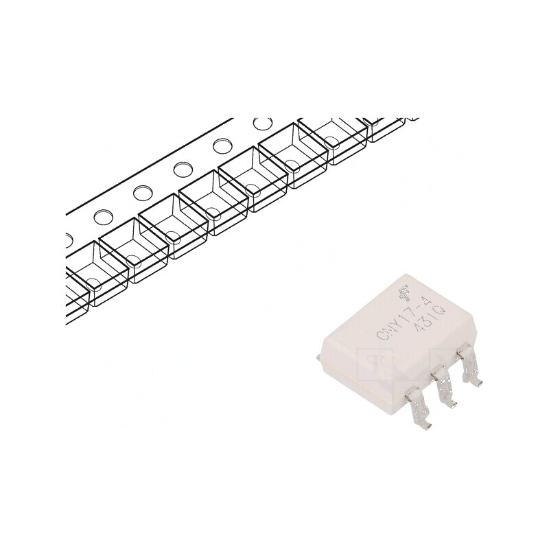 Optocuplor SMD CNY17 cu 1 canal și ieșire prin tranzistori, 4,17kV, Gull Wing, 6 pinii | Electronic-mag.ro | Componente Electron