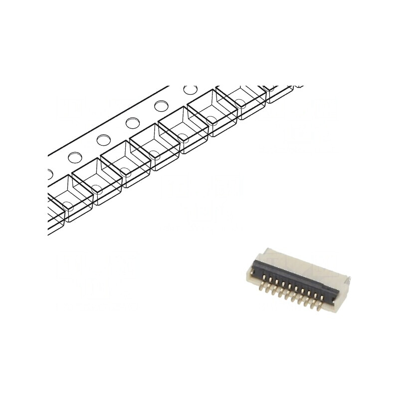 Conector FFC/FPC orizontale 10 PIN ZIF SMT 30V 0,4A -25÷85°C | Electronic-mag.ro | Componente Electronice