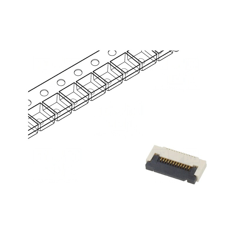 Conector FFC/FPC orizontal 12 pini ZIF SMT 50V 0,4A -25÷85°C | Electronic-mag.ro | Componente Electronice