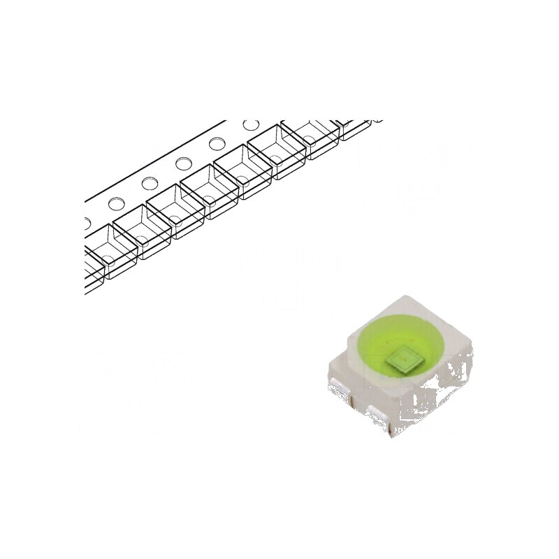 LED SMD 3528 PLCC4 Albastru Ice Blue 2100mcd 3.5x2.8x1.9mm - Lumină LED SMD 3528 Albastră Intensă | Electronic-mag.ro | Componen