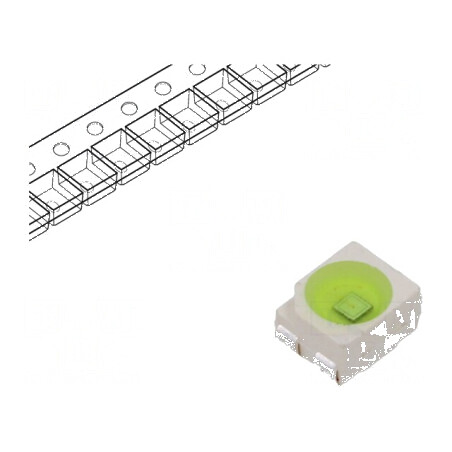 LED SMD 3528 PLCC4 Albastru Ice Blue 2100mcd 3.5x2.8x1.9mm - Lumină LED SMD 3528 Albastră Intensă | Electronic-mag.ro | Componen