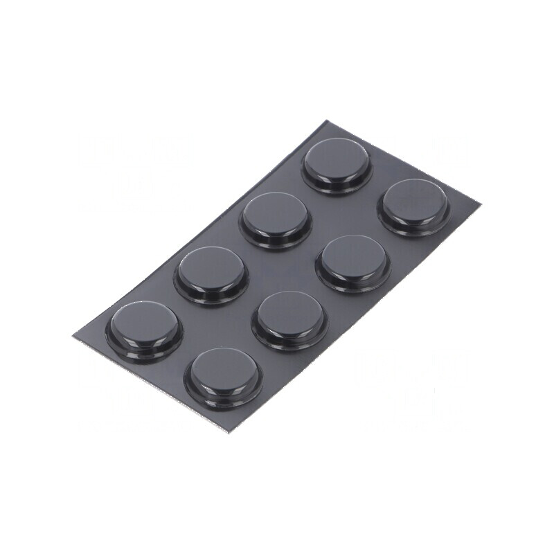 Picioruş autoadeziv poliuretan negru H: 4,1mm Ø19,1mm | Electronic-mag.ro | Componente Electronice