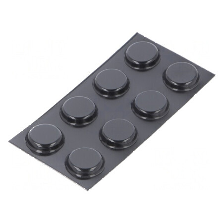 Picioruş autoadeziv poliuretan negru H: 4,1mm Ø19,1mm | Electronic-mag.ro | Componente Electronice