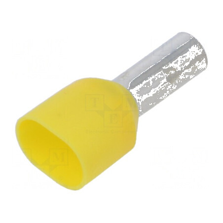 Vârf tub de capăt izolată dublă cupru 6mm2 12mm cositorit pentru conexiuni electrice | Electronic-mag.ro | Componente Electronic