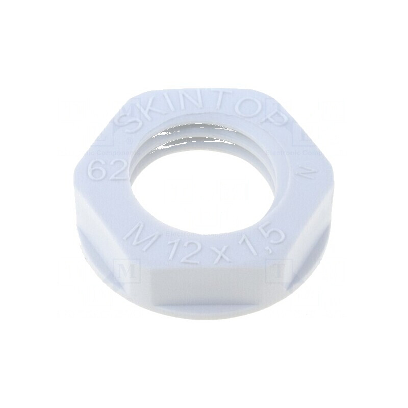 Piuliţă M12 poliamidă UL94V-0 gri, 17mm, fără halogen, Pas: 1,5 | Electronic-mag.ro | Componente Electronice Piuliţă M12 poliamidă UL94V-0 gri, 17mm, fără halogen, Pas: 1,5 | Electronic-mag.ro | Componente Electronice