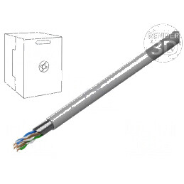 Cablu F/UTP 5e 4x2x0,5mm sârmă CCA PVC gri 305m Ø5,6mm | Electronic-mag.ro | Componente Electronice