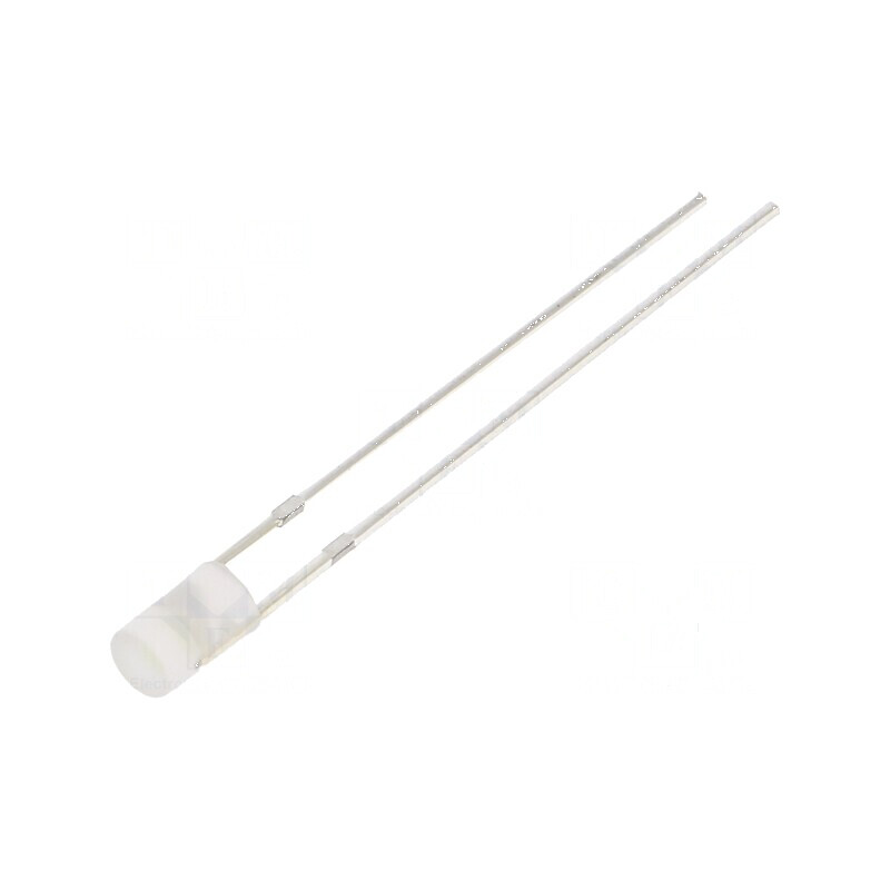 LED 3mm albă 1120mcd 140° cu parte frontală plată, Nr. term: 2 | Electronic-mag.ro | Componente Electronice
