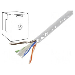 Cablu U/UTP 4x2x0,57mm 6 sârma CCA PVC gri 305m Ø6mm - Cablu rețea de calitate pentru conexiuni stabile | Electronic-mag.ro | Co