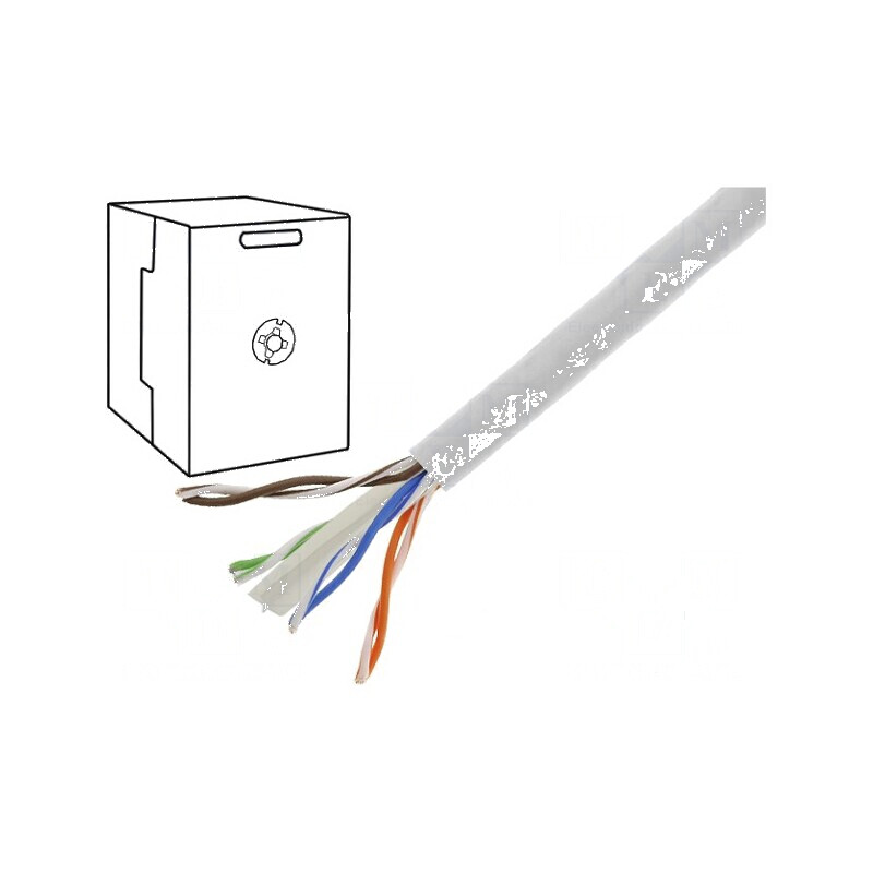 Cablu U/UTP 4x2x0,57mm 6 sârma CCA PVC gri 305m Ø6mm - Cablu rețea de calitate pentru conexiuni stabile | Electronic-mag.ro | Co Cablu U/UTP 4x2x0,57mm 6 sârma CCA PVC gri 305m Ø6mm - Cablu rețea de calitate pentru conexiuni stabile | Electronic-mag.ro | Co