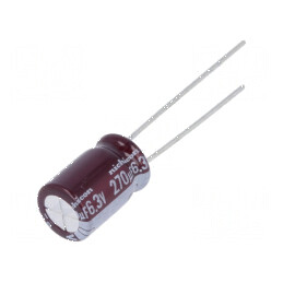 Condensator electrolitic low ESR THT 270uF 6,3VDC Ø8x11,5mm - Componentă electronică de calitate superioară | Electronic-mag.ro 