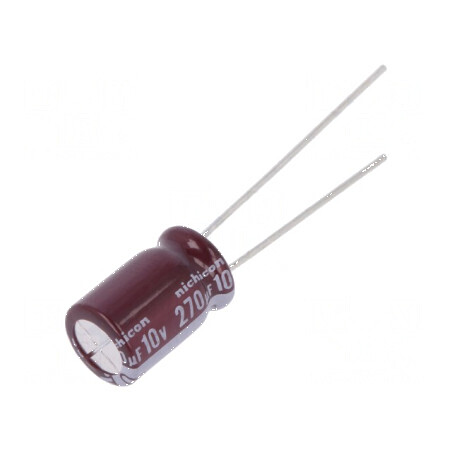 Condensator electrolitic low ESR THT 270uF 10VDC Ø8x11,5mm pentru aplicații electronice | Electronic-mag.ro | Componente Electro