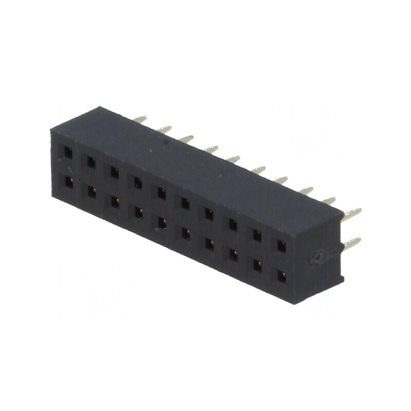 Conector şiruri pini soclu mamă 20 PIN 2mm THT 2x10 pentru circuit electric | Electronic-mag.ro | Componente Electronice
