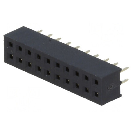 Conector şiruri pini soclu mamă 20 PIN 2mm THT 2x10 pentru circuit electric | Electronic-mag.ro | Componente Electronice
