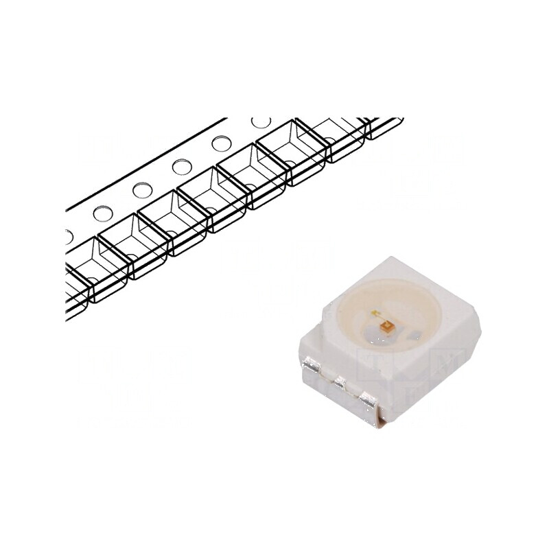 LED SMD 3528 PLCC2 Verde 2,8÷8mcd 3,5x2,8x1,9mm 120° 20mA - Banda LED | Electronic-mag.ro | Componente Electronice