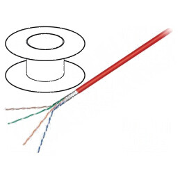 Cablu F/UTP 4x2x26AWG 5e litat CCA PVC roșu 100m - Cabluri de rețea pentru conexiuni rapide | Electronic-mag.ro | Componente Ele