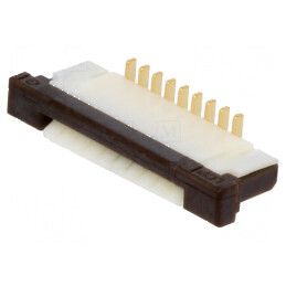 Conector FFC/FPC vertical PIN 9 ZIF SMT 125V 1A gold flash pentru circuite electronice | Electronic-mag.ro | Componente Electron