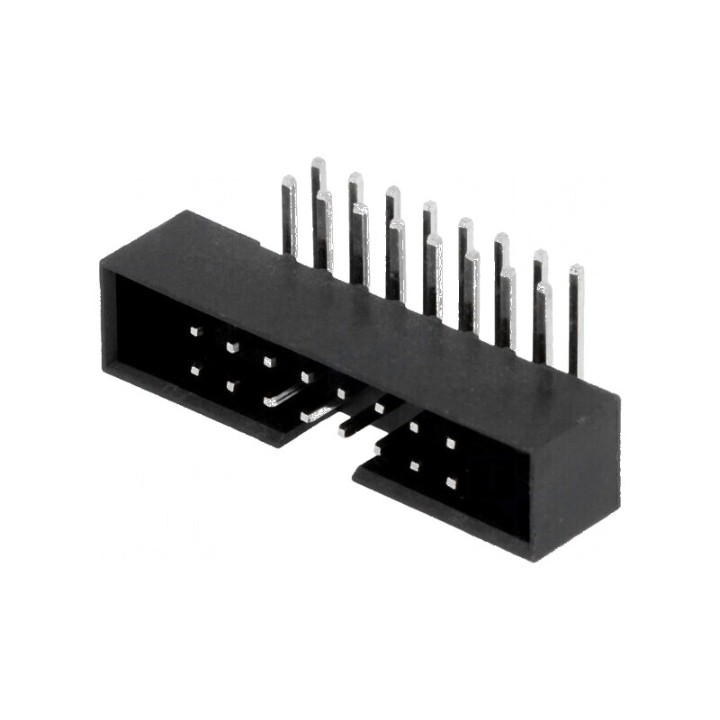 Conector IDC soclu tată 16 PIN unghi 90° THT gold flash | Electronic-mag.ro | Componente Electronice