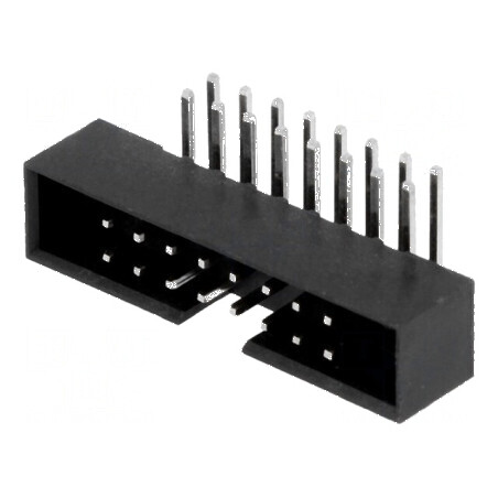 Conector IDC soclu tată 16 PIN unghi 90° THT gold flash | Electronic-mag.ro | Componente Electronice