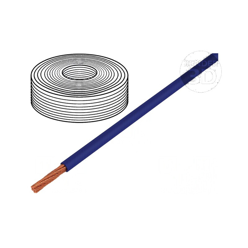 Cablu electric LifY 1x0,1mm² cu împletitură din cupru și izolație din PVC albastru, 300V, -15 până la 80°C | Electronic-mag.ro |