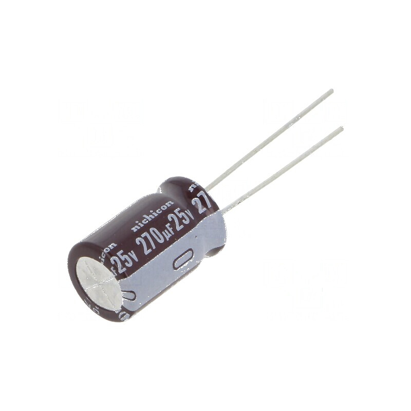 Condensator electrolitic low ESR THT 270uF 25VDC Ø10x16mm pentru circuite electronice | Electronic-mag.ro | Componente Electroni