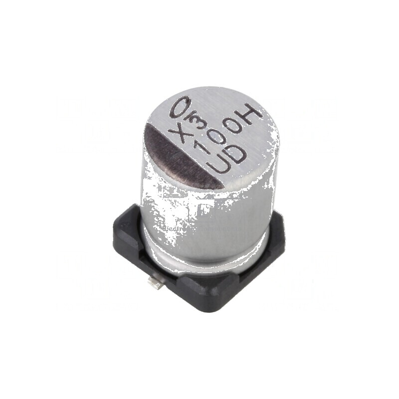 Condensator electrolitic SMD 100uF 50VDC Ø8x10mm ±20% 5000h pentru circuite electronice | Electronic-mag.ro | Componente Electro